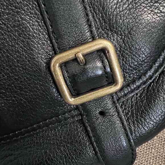 AUTHENTIC FRYE BLACK LEATHER SADDLE BAG CROSSBODY SHLDR HDBAG - Picture 5 of 6